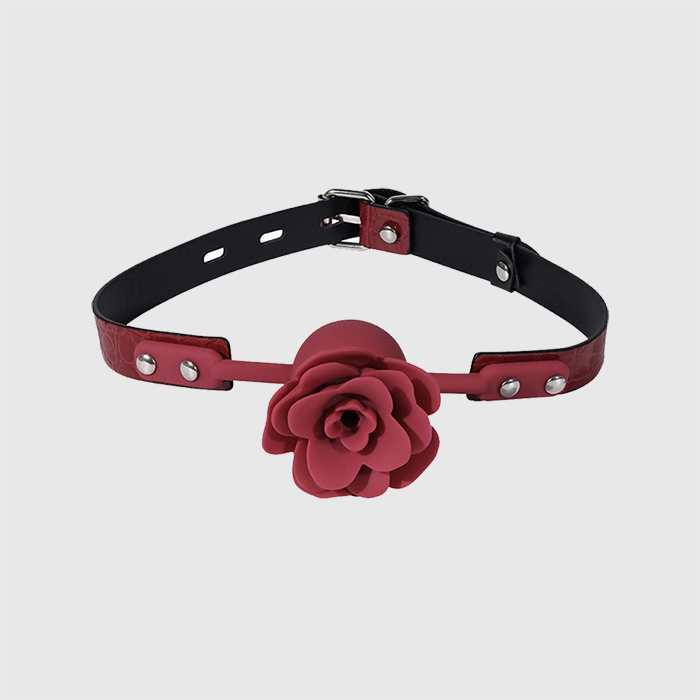 Silicone Rose Flower Open Mouth Gag