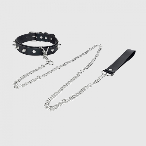 Bondage Neck Collar With Steel Rivets