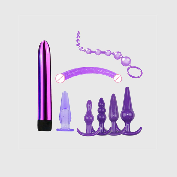 8 PCs Set Anal Plug G Spot Sexy Toy Trainer Kit Purple
