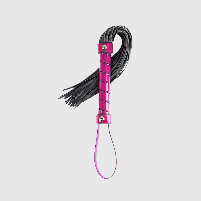PU Leather Whip Flogger with PVC Wrapped Handle