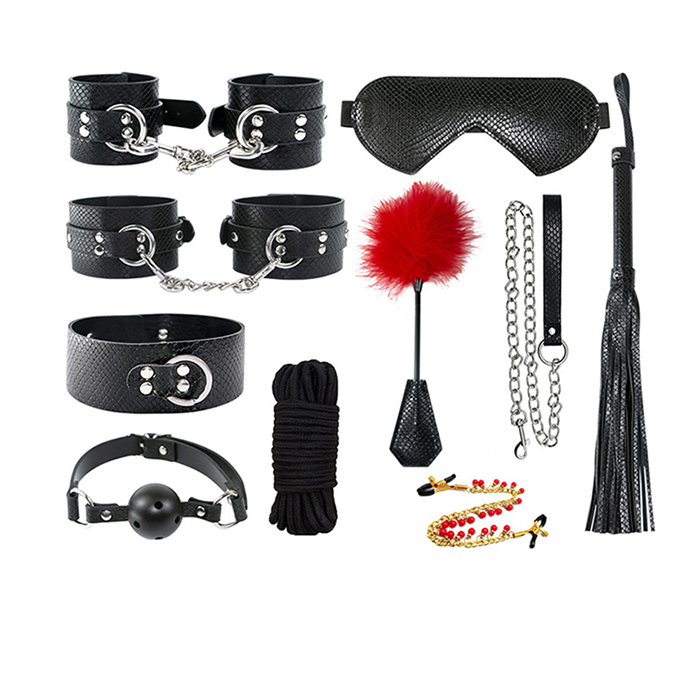 10 Pcs BDSM Leather Bondage Sets Restraint Kits