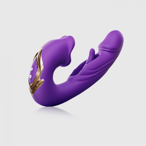 3 in 1 Clitoral Sucking G-spot Flapping Play Soft Silicone Sex Vibrator