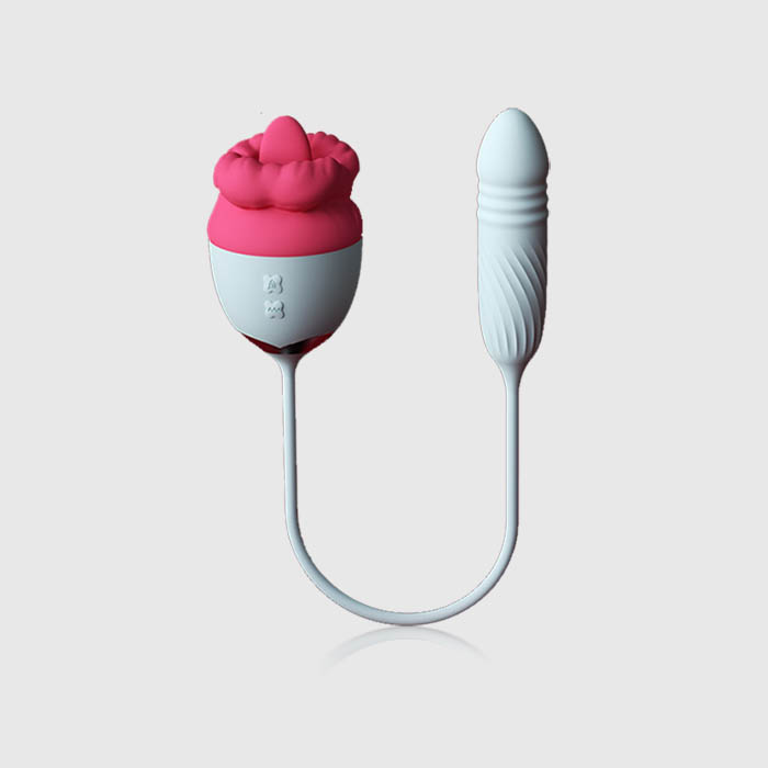 Rose Shape Sex Toy 2 In 1 Sucking  Bullet Vibrator