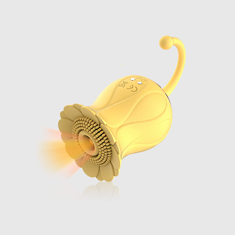 Rose Clit Sucking Vibrator Toy in Yellow