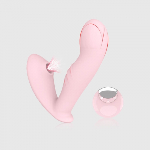 3 in 1 Gspot Clitoral Sucking Vibrator in Pink