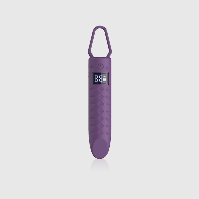 LED Display Cute Bullet Vibrator in Purple