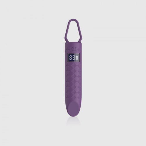 LED Display Cute Bullet Vibrator in Purple