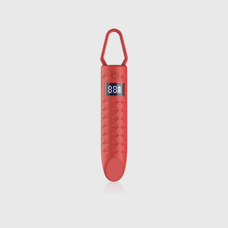 LED Display Cute Bullet Vibrator in Red