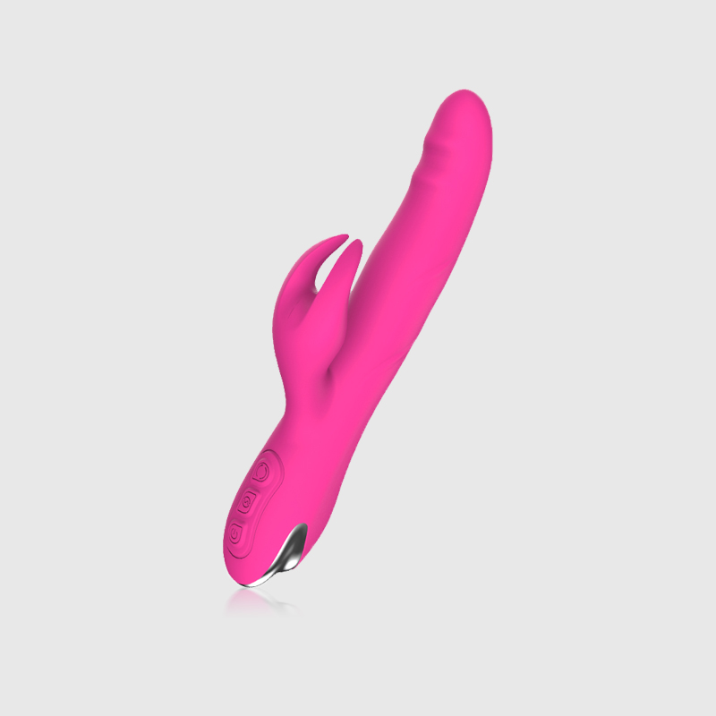 Kelly Rotatable Silicone Rabbit Vibrator in Rose Red