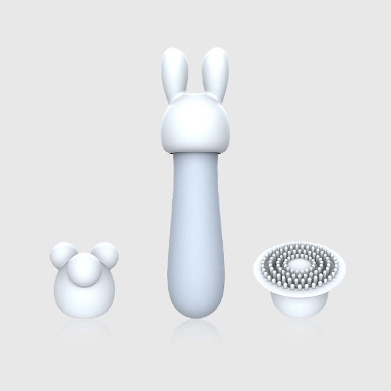 Mini Rabbit Silent Vibrator with Interchangeable Heads